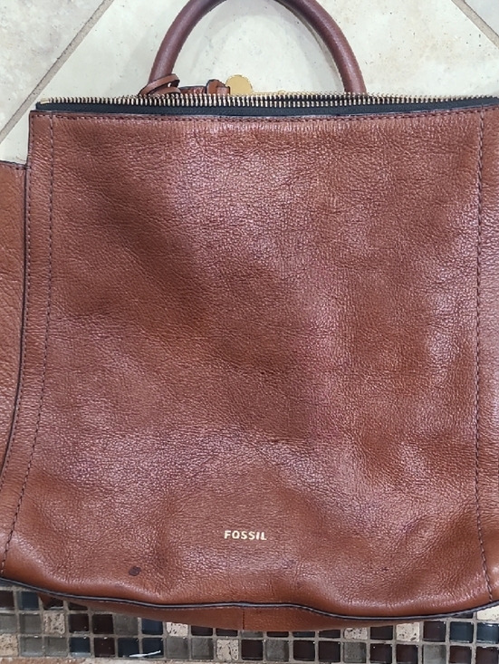 Fossil Cognac Brown Leather Convertible Backpack Tote main image 8